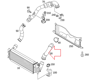 Mercedes X W470 Kamyonet Turbo Hortumu SAĞ