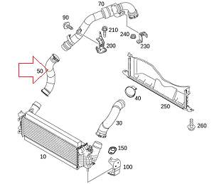 Mercedes X W470 Kamyonet Turbo Hortumu SOL