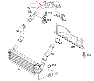 Mercedes X W470 Kamyonet Turbo Şarz Hava Hortumu