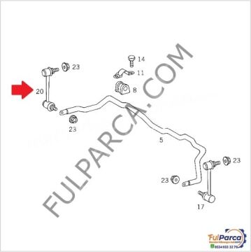 Vito W638 611 Motor Viraj Askı Rotu/Z Rot SOL