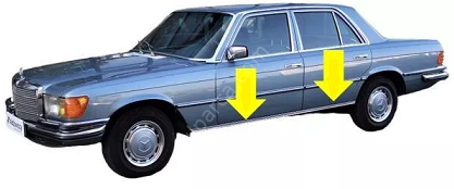 Mercedes W116 Marşpiyel Nikelaj Çıtası SAĞ