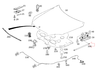 Mercedes  W204 Ön Kaput Amortisörü SAĞ