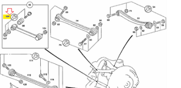Mercedes W124/W201/W202/W210 Salıncak Cıvatası Arka/BUGİ KOLU CİVATASI