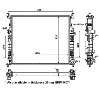 Mercedes ML163/ML350/ML280CDI/ML320CDI. 642 Motor Su Radyatörü.