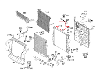 Mercedes ML163/ML350/ML280CDI/ML320CDI. 642 Motor Su Radyatörü.